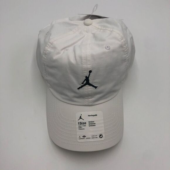 New Authentic Jordan H86 Washed Adjustable Basketball Cap White & Black - Picture 2 of 4